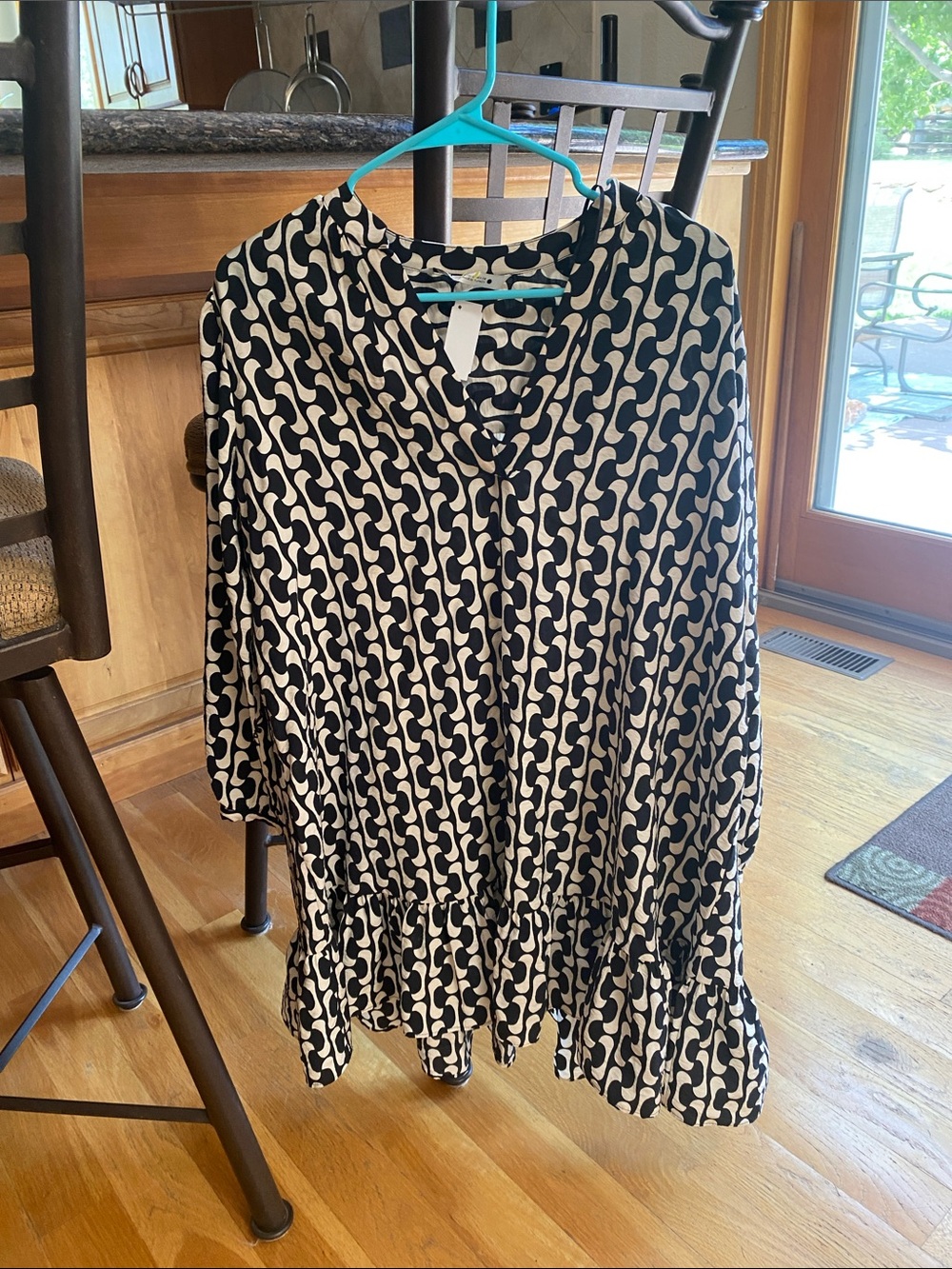 Patterned V-Neck Women's Dress by Zara